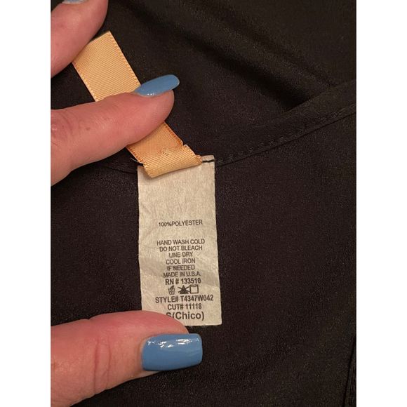 Prevett Women’s Black Ruffle Front Blouse (Size S) - Picture 7 of 9